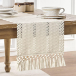 Ameerika stiilis Boho Lauajooks &Uuml;hev&auml;rviline Maamees P&uuml;hade s&ouml;&ouml;gilaua kate Tuttidega Ristk&uuml;likukujuline Laudlina J&otilde;ulud (White,M) valge