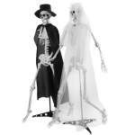 Halloweeni Pruut ja Peigmees Luukere Komplekt &ndash; 1 paar Elusuuruses 65 Liigutatavate Liigestega Luukere, Aia Kaunistus