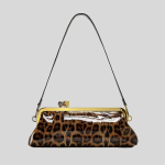 Pikk k&auml;ekott eemaldatava &otilde;larihmaga Naiste Moodne Kott Luksuslik Disainerklipsuga K&auml;ekott Rahakotid Daamidele 35 x 13 x 7cm leopard