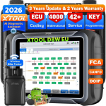 EL-i laos XTOOL D8W EL-i Obd2 skanner kahesuunaline uuesti &otilde;ppimine OEM-taseme auto mootori diagnostikavahendid kodeerimismasin Autode ECU skanner 8" Battery Powered