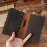 AIGUONIU Vintage T&auml;isteranahast Reisi P&auml;evik K&auml;sit&ouml;&ouml;na Valmistatud Kompaktne M&auml;rkmik Klassikalises Stiilis A6 Suurus 15.5x10.5x1.5cm 170g kohv