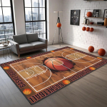 Korvpallimatt magamistuppa, 3'x5' Korvpalliv&auml;ljaku matid libisemiskindla tagak&uuml;ljega, Spordimatt m&auml;ngutuppa ja elutuppa 100cm x 120cm
