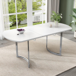 Pikendatav s&ouml;&ouml;gilaud 140/180 x 80 cm, moodsasti stiilis, k&otilde;rgtugevusega legeeritud jalg, sobib 4-6 inimesele, valge + h&otilde;betatud laua jalad 180 x 80 x 75 cm valge