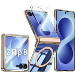 Galaxy Z Flip 8 &uuml;mbris koos liigendi kaitse, magnetilise r&otilde;ngaga, tugijalaga ja HD-ekraanikaitsmega - Must kuld