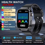 2026 UUS EKG Verer&otilde;hk Verehapnik S&uuml;damer&uuml;tm Temperatuur Vererasv Uriinhape Tervisediagnostika AMOLED 650mAh 5.3BT K&otilde;ne SmartWatch Black black