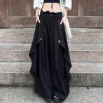 Gootiline Harajuku Y2k Seelikp&uuml;ksid Jaapani Ebakorrap&auml;rane &Otilde;mblus Samurai Hakama Sooline Streetwear Campus S&otilde;brap&auml;eva P&uuml;ksid Unisex XS must