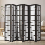 VEVOR Toasein, 6 paneeliga Jaapani toasein, Kokkupandav privaatsusekraan siseruumidesse, Kaasaskantavad vaheseinad ja dekoratiivekraanid 170 x 40 x 11 cm must