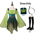 Naiste P&auml;kapikk Haldjas Kost&uuml;&uuml;m Roheline Keskaegne Kleit Tiibade ja V&ouml;&ouml;ga Halloweeni Cosplay R&otilde;ivastus Haldja Peokleit XXL black