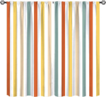 Vintage triibulised kardinad, keskmise sajandi v&auml;rviline punaroheline vertikaalse triibuga kardin, abstraktne geomeetriline klassikaline triibude t&ouml;&ouml;tlemine 53x116CM-2PC