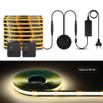 5M 10M liikumisanduriga must FCOB LED-riba koos kaasaskantava PIR-l&uuml;litiga trepik&auml;ikude, koridoride, astmete, voodi &ouml;&ouml;valgustuseks 10m