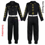 Anime Tokyo Revengers Cosplay Kost&uuml;&uuml;m Mikey Manjiro Sano Ken Tikandiga Jakk Mantel Tokyo Manji Gangi Cosplay &Uuml;likond Naistele Meestele Adult M&Tokyo Revengers black