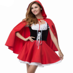 Punam&uuml;tsikese kost&uuml;&uuml;m Kapiga Kleit Halloweeni Cosplay Muinasjutuprintsess Naistele T&auml;iskasvanud 4XL&Red Riding Hood punane