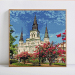 Teemantmaaling maastiku lossi t&auml;isringmosaiik 5D DIY teemanttikandid 30x30CM