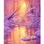 Teemantmaal t&auml;ispuur-ristpistes Lumi luik Teemanttikandid &Uuml;mmargused kivid Kodukaunistus 20X30CM