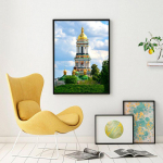 5D teemantmaal T&auml;is&uuml;mmargune kirik Teemantmosaiik Religioon Teemanttikandid Rhinestones 20X30CM