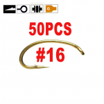 50 tk Kuldv&auml;rvi k&auml;rbse sidumine Scud Nymph Hook Caddis Midge Shrimp Fly Siduvad kalakonksud Suurus 10 12 14 16 #16