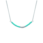 Les Tr&eacute;sors De Lily [K0746] - Collier Argent 'Mineralia' turquoise argent&eacute; (rhodi&eacute;) - 40x2 mm t&uuml;rkiissinine