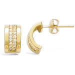 Les Tr&eacute;sors De Lily [K7181] - kullatud k&otilde;rvar&otilde;ngad 'D&eacute;esse' valgest kullast - 10x6 mm kuld