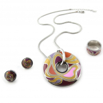 Parure cr&eacute;ateur 'Miro' rose violet 50 lilla