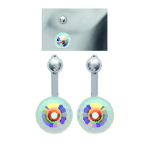 Les Tr&eacute;sors De Lily [M9922] - Boreaalsed valged 'Boulles de Cristal' h&otilde;bedased k&otilde;rvar&otilde;ngad - 8 mm valge