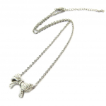 Les Tr&eacute;sors De Lily [P2561] - Collier Argent 'Noeud Romantique' blanc argent&eacute; valge
