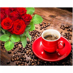 5D DIY teemantmaaling kohvitassi mustriga teemanttikandid DIY roosilille ristpistes 20X30CM