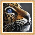 Teemantmaaling Leopard T&auml;is&uuml;mmargune teemanttikandid Loomapildid Rhinestone ristpistes 20X30CM