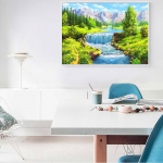 HUACAN Dream Home maastik J&otilde;epuud 5D t&auml;is&uuml;mmargune teemantmaaling ristpistes Full square 25*30 cm