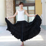 Naiste pikad seelikud, kommid, v&auml;rvid, puuvillased Falda, naiste vabaaja rannas Bohemia volangid Maxi seelik one size