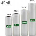 Vaakumkotid Rull Kodu K&ouml;&ouml;gisaiustus Toidu vaakumsulgur 12/15/20/25/28/30*500cm Pakendikotid Kilekottide tihendaja BPA-vaba 4Pcs