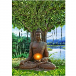 T&auml;is&uuml;mmargune/ruudukujuline 5D isetehtud teemantmaaling Buddha Bodhi puu teemanttikandid ristpistes komplektid Kodukaunistus K&auml;sitsi valmistatud kingitused Round 20x30cm