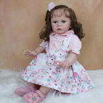 BZDOLL 60 CM 3D-v&auml;rviga nahk, pehme silikoonist taass&uuml;ndinud beebinukk m&auml;nguasi t&uuml;drukule nagu p&auml;ris 24 tolli pikkade juustega printsess Tayra Bebe Boneca 60cm 3D-paint Skin Doll