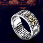 Feng Shui Pixiu v&otilde;lus&otilde;rmus Amulett Wealth Lucky Carving Scripture Ring