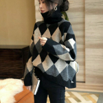 K&otilde;rge kaelusega sviiter naistele s&uuml;gis-talvel avarad moodsad pikkade varrukatega vabaaja kootud kampsun, naiste topid One Size must