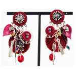 Les Tr&eacute;sors De Lily [R6131] - Disainklambrid  Lilipoupettes  punased - 75X40 mm punane