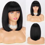 LISI JUUKSED Helesinise v&auml;rviga l&uuml;hike sirge Bob parukas s&uuml;nteetilisest kiust Cosplay heledat v&auml;rvi naiste moe &otilde;lgade pikkusega Bob parukas 1B