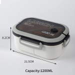 Kahekihiline suletud laste l&otilde;unakarp puuviljad toidukonteinerid &uuml;li&otilde;pilaste kontorit&ouml;&ouml;taja mikrolaineahjus kasutatav Bento kast kahvli lusikaga v&auml;rske s&auml;ilitamiseks 1200ml punane