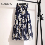 DX - uus Bohemian Chiffon poolpikk kleit kevadeks ja suveks Keskmise pikkusega k&otilde;rge v&ouml;&ouml;kohaga haldjas lilleline suur kiikseelik rannaseelik One size