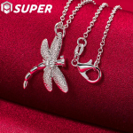 925 Sterling h&otilde;be AAA tsirkoonist Dragonfly ripats kaelakee 18 tolli ehted 45cm