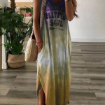 Naiste moe l&otilde;hki seelik kiri Kleit Vaba vabaaja kleidid S kollane