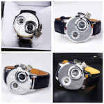 S&otilde;jav&auml;ekell Uus topeltmehhanismiga kell, moekas kvartskell, sulam nahk, &otilde;pilaskell relogio masculino kell meestele x 1 PU Leather band