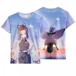 Suvemood Anime Deemonitapja Kochou Shinobu 3D T-s&auml;rk Laste vabaaja T-s&auml;rk Poiss T&uuml;druk Unisex Riided Suured T-s&auml;rk Topid 160(13T-14T)