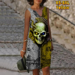 Naiste V-kaelusega suvine must hall &auml;ge pealuu peaga kleit vabaaja varrukateta mood vabaaja vabad seksikad kleidid, suur suurus XS-8XL XS must