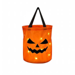 LED-valgus Halloweeni trikkide v&otilde;i maiuspalade &auml;mber k&otilde;rvitsa kommikotid Kokkupandav Halloweeni korv t&auml;nup&uuml;ha kinkekorv 30*25CM