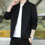 Meeste Slim Fit mantel Kevadine ja s&uuml;gisene pesapalli&uuml;likond vabaaja mitmek&uuml;lgne top jakk Moodne meeste mantel XXXXL must