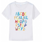 Alphabet Lore Laste T-s&auml;rgid 100% puuvillased multifilmitopsid y2k poiste riided t&uuml;drukute riided &uuml;hes t&uuml;kis t-s&auml;rk lastele poisile 10 aastat 100 valge