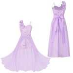 Laste lillet&uuml;drukute kleit kivist varrukateta pulmapeo-banketipeol Maxi balli kleit tantsuriided 7-8 Years lavendel
