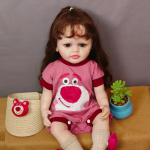 55 cm Reborn Baby Doll Realistic Babies Reborn Pehme t&auml;issilikoonist laps juurtega juustega t&uuml;drukule v&auml;ikelapse s&uuml;nnip&auml;evakingitus