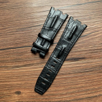 Ehtsast nahast kellarihm AP 15703 Royal Oak Offshore Series jaoks 28mm*22mm Must Pruun Sinine Punane Kellarihmad meeste aksessuaarid With rosegold buckle must/puhas