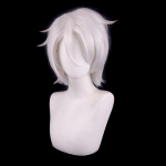 Juhtumiuuring Vanitas Noe Archiviste Parukas Cosplay Kost&uuml;&uuml;m Kuumakindel s&uuml;nteetiline Juuksed Noe Archiviste Mehed Naiste Peoparukas 30CM valge